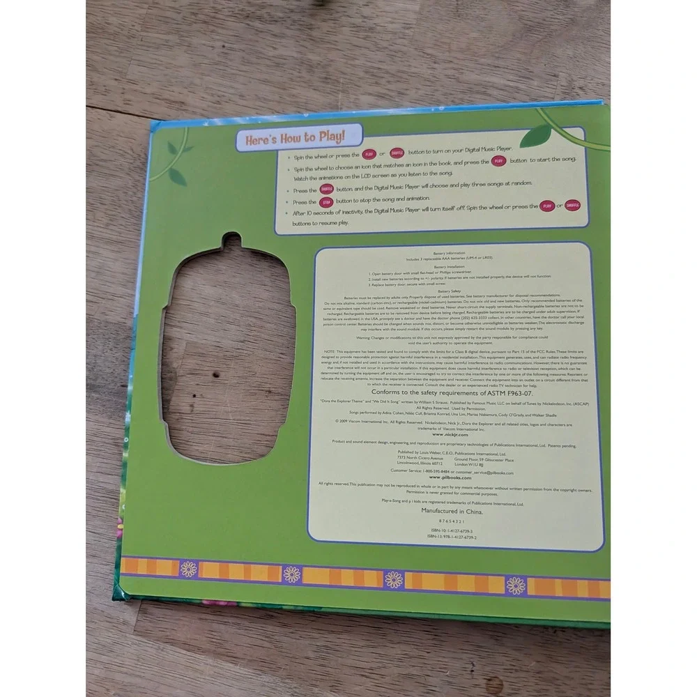Dora the Explorer Music to Go Play-a-Song Book with Digital Music Player
